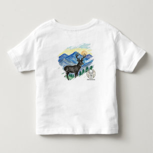 Camiseta Arte de Veado com Estilo de Giz de Cera