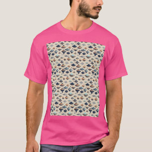 Camiseta Arte De Vetor Ufo Cósmico Em Tons Neutrais