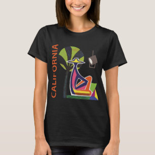 Camiseta Arte de Viagem Abstrato Moderno da Califórnia