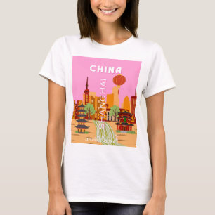 Camiseta Arte de Viagem China Xangai