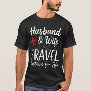 Camiseta Arte de Viagem de Casal Correspondente Marido Mulh