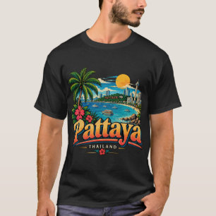 Camiseta Arte de Viagem de Pattaya Tailândia Patrimônio