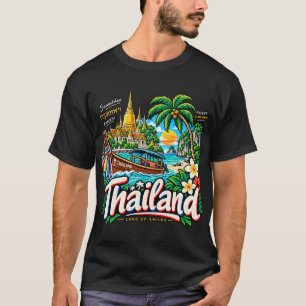 Camiseta Arte de Viagem Desenhada à Mão Marco Tailandês