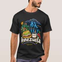 Arte de Viagem Desenhado à Mão Marco de Venezuela