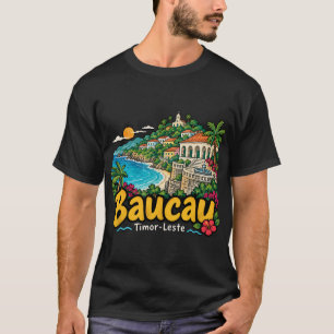 Camiseta Arte de Viagem do Marco de Baucau Timor-Leste Dese