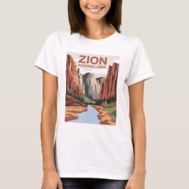Camiseta Arte de Viagem do Parque Nacional de Zion