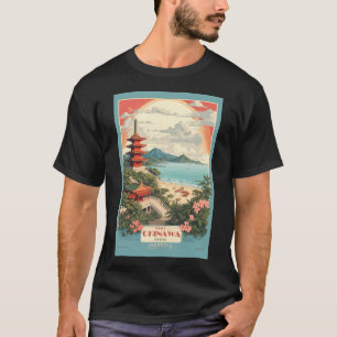 Camiseta Arte de Viagem Retro Vintage de Okinawa