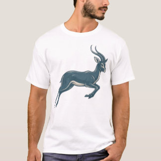 Camiseta Arte de Vida Selvagem Gazela Azul Design de Nature