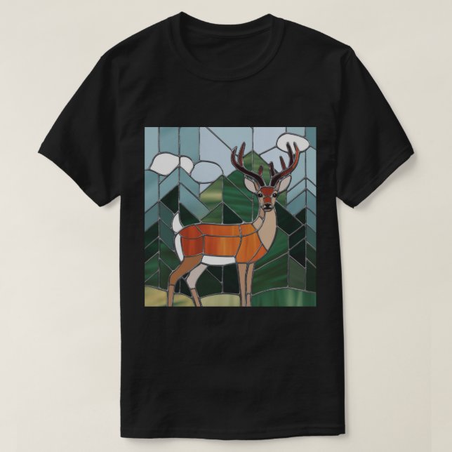 Camiseta Arte De Vidro Arrejada, Estilo De Vidro Estilado (Frente do Design)