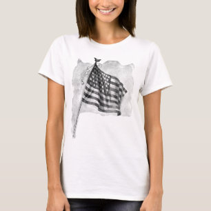 Camiseta Arte de Vintage Patriótica da Bandeira dos EUA
