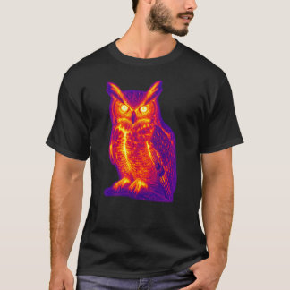 Camiseta Arte de Visão de Calor de Coruja Térmica