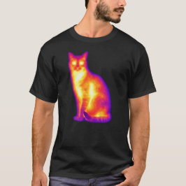 Camiseta Arte de Visão de Calor Infravermelho de Gato Térmi