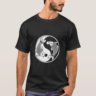 Camiseta Arte de Yin Yang Koi Fish – Desenho Elegante a Tin
