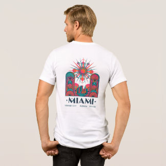 Camiseta Arte Deco Retro Miami Sol Nascente