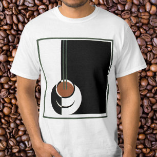 Camiseta Arte Deco Vintage, Xícara de Café com Vapor