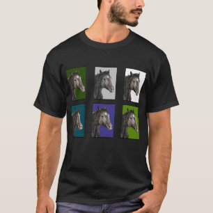 Camiseta Arte Desenhada à Mão do Cavalo