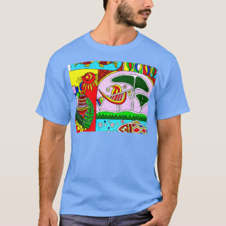Camiseta Arte Desenhada Colorida abstrato