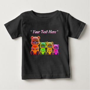 Camiseta Arte Digital da Família Neon Bear