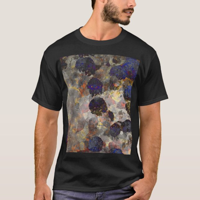 Camiseta Arte digital de fundo do padrão floral/floral (Frente)