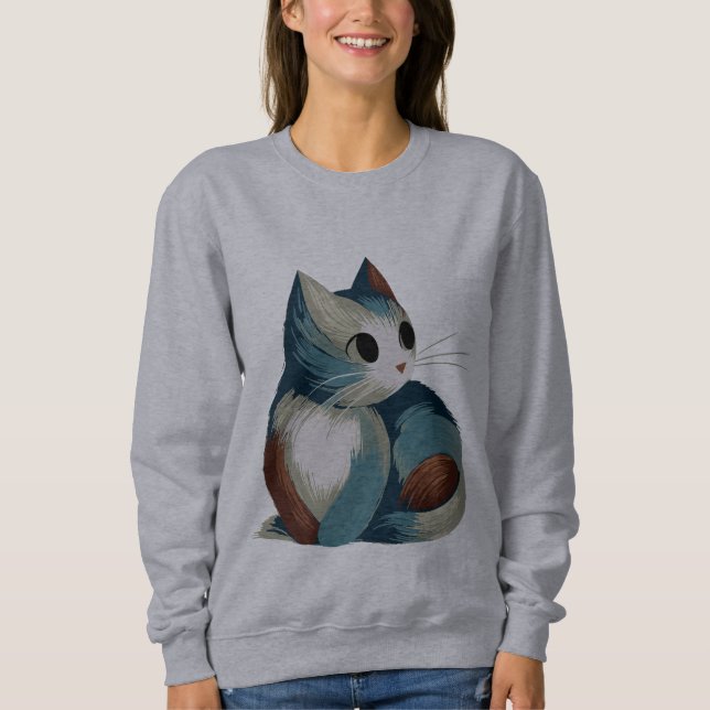 Camiseta Arte Digital de Gato Colorida (Frente)