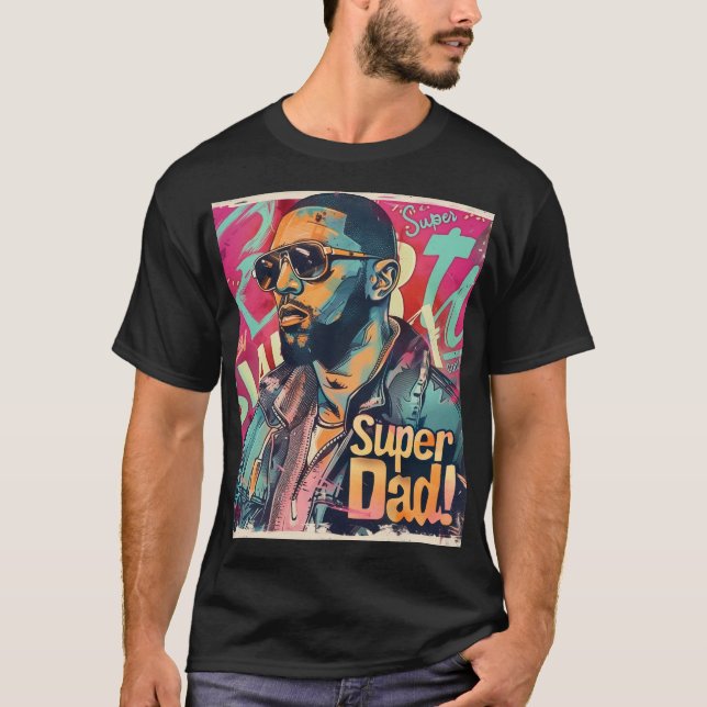 Camiseta Arte Digital Super Pai (Frente)