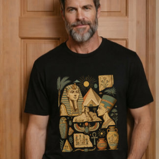 Camiseta Arte Digital Vintage do Antigo Egito no Cairo 