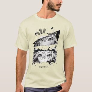 Camiseta Arte Dinâmica de Manga - Design de Olhos Expressiv