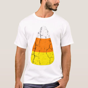 Camiseta Arte Distorcida de Candy Corn Halloween