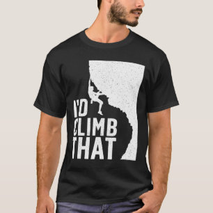 Camiseta Arte Divertida de Escalada em Rocha para Homens Mu