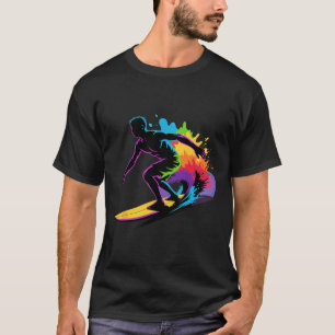 Camiseta Arte Divertida de Surf para Homens Mulheres Crianç