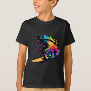 Camiseta Arte Divertida de Surf para Homens Mulheres Crianç