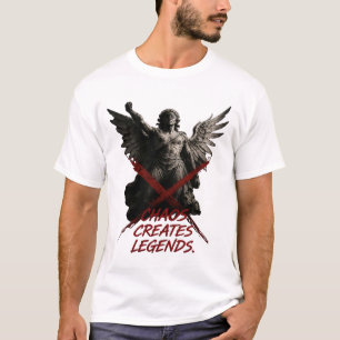 Camiseta Arte do Anjo Caído Criador de Caos Lendário