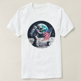 Camiseta Arte do Astronauta de Lua Americana