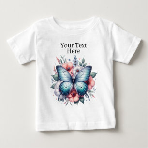 Camiseta Arte do Buquê Floral de Borboleta Vibrante-96283