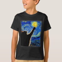 Arte do Céu Noturno Gato Estrelado Arte Gato Amant