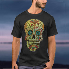 Camiseta Arte do Crânio do Açúcar, Dia dos Mortos