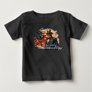 Camiseta Arte do Dia da Independência do Tio Sam Sem Reis