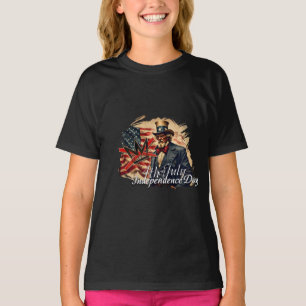 Camiseta Arte do Dia da Independência do Tio Sam Sem Reis