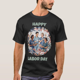 Camiseta Arte do Dia do Trabalho Patriótico da Equipe de En