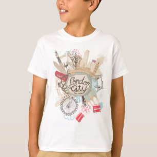 Camiseta Arte do Doodle da cidade de Londres