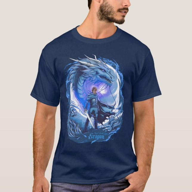 Camiseta Arte do dragão azul (Frente)