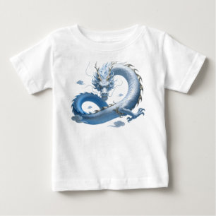 Camiseta Arte do Dragão Azul Estética de Fantasia Mítica