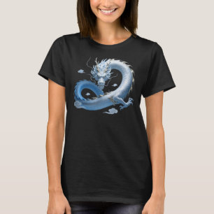 Camiseta Arte do Dragão Azul Estética de Fantasia Mítica