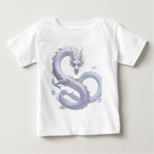 Camiseta Arte do Dragão Branco Estética de Fantasia Mític