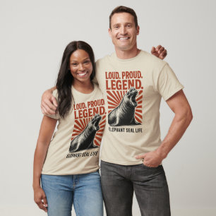 Camiseta Arte do Elefante-Marinho Lenda Orgulhosa Alta