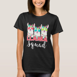 Camiseta Arte do Esquadrão de Lhamas Estilo Retro dos Anos