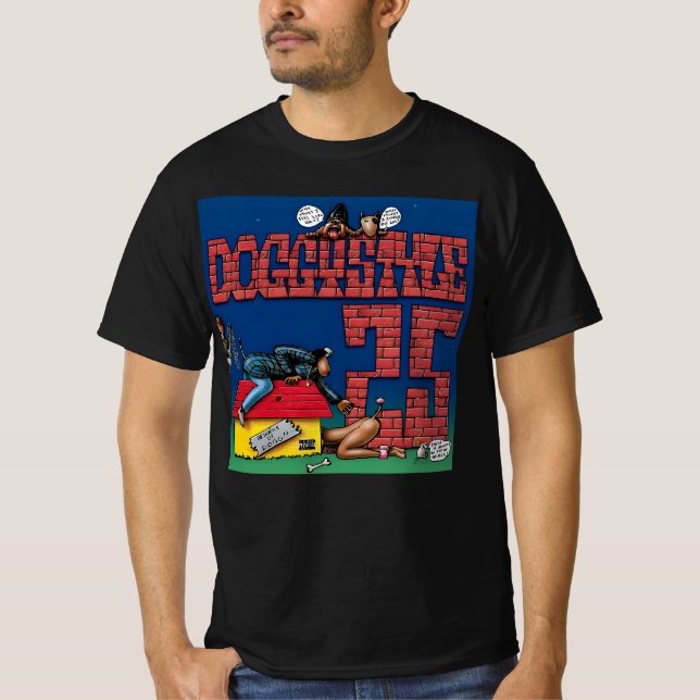 Camiseta arte do estilo de cão do snoop (Frente)