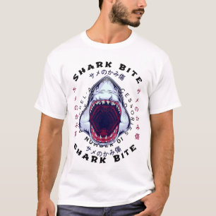 Camiseta arte do estilo japonês do tubarão legal