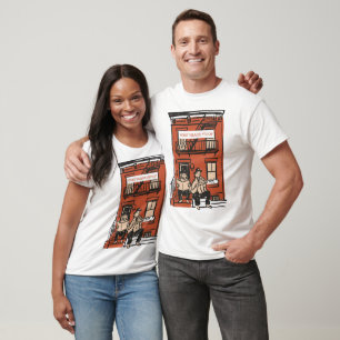 Camiseta Arte do Gato de Pizza no West Village Stoop