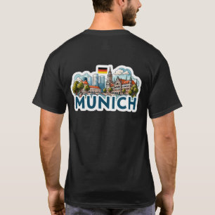 Camiseta Arte do Horizonte de Munique Alemanha